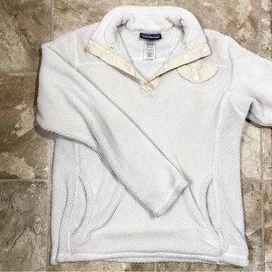 Patagonia Girls Re-Tool Snap-T Fleece Pullover - White/Cream (Size: XL)